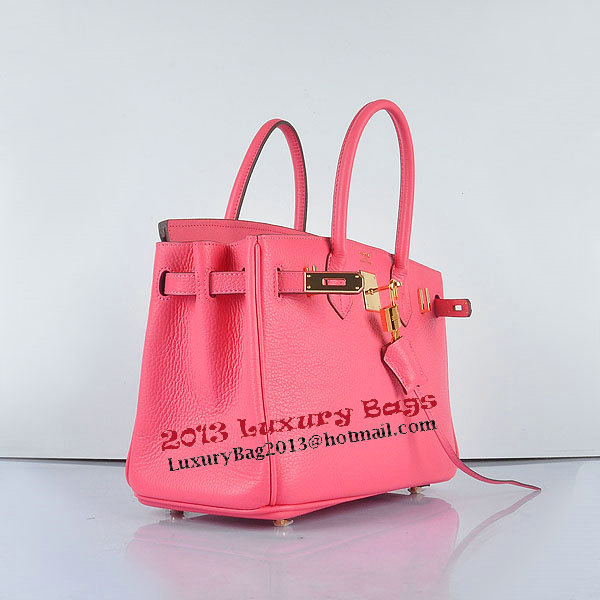 Hermes Birkin 30CM Tote Bags Pink Clemence Leather Gold Hermes Birkin 30CM Tote Bags Pink Clemence Leather Gold
