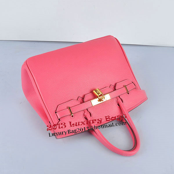 Hermes Birkin 30CM Tote Bags Pink Clemence Leather Gold Hermes Birkin 30CM Tote Bags Pink Clemence Leather Gold