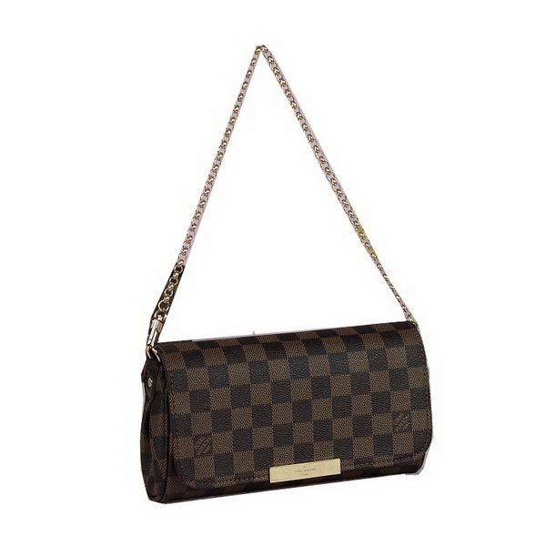 Louis Vuitton N41276 Damier Ebene Canvas Favorite PM Shoulder Bag Louis Vuitton N41276 Damier Ebene Canvas Favorite PM Shoulder Bag