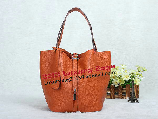 Hermes Picotin Lock MM Bag in Original Leather Orange Hermes Picotin Lock MM Bag in Original Leather Orange