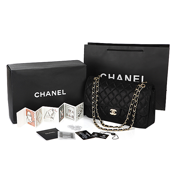 Chanel Classic Flap Bag 2.55 Series Original Grain Leather CHA1112 Black Chanel Classic Flap Bag 2.55 Series Original Grain Leather CHA1112 Black