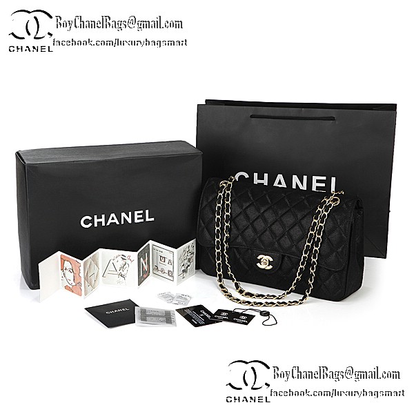 Chanel Classic Flap Bag 2.55 Series Original Grain Leather CHA1112 Black Chanel Classic Flap Bag 2.55 Series Original Grain Leather CHA1112 Black