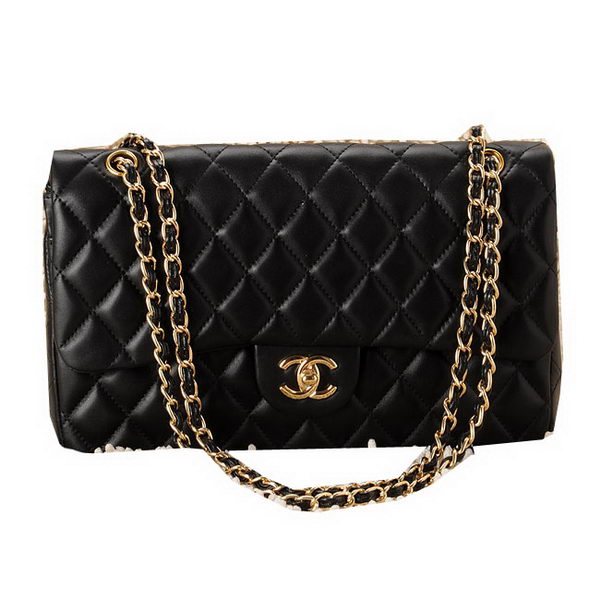 Chanel Classic Flap Bag CHA1113 Black Sheepskin Leather Chanel Classic Flap Bag CHA1113 Black Sheepskin Leather