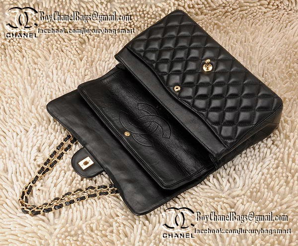 Chanel Classic Flap Bag CHA1113 Black Sheepskin Leather Chanel Classic Flap Bag CHA1113 Black Sheepskin Leather
