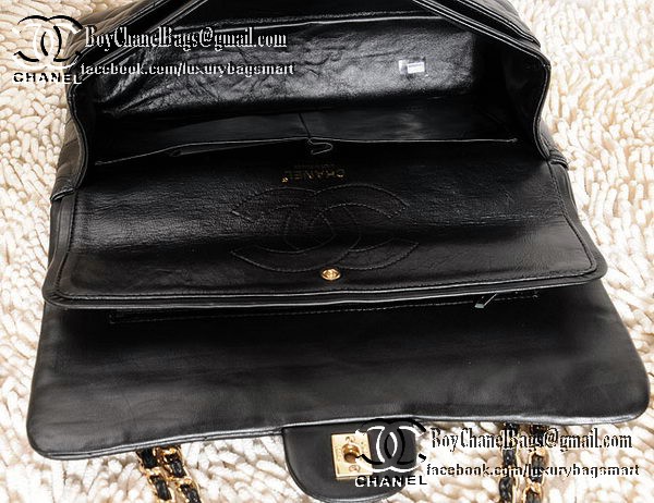 Chanel Classic Flap Bag CHA1113 Black Sheepskin Leather Chanel Classic Flap Bag CHA1113 Black Sheepskin Leather