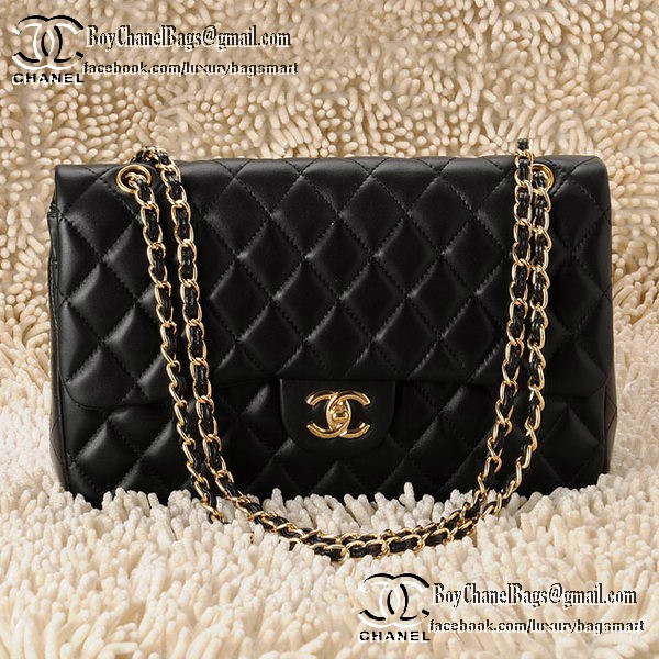 Chanel Classic Flap Bag CHA1113 Black Sheepskin Leather Chanel Classic Flap Bag CHA1113 Black Sheepskin Leather