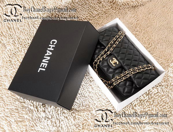 Chanel Classic Flap Bag CHA1113 Black Sheepskin Leather Chanel Classic Flap Bag CHA1113 Black Sheepskin Leather