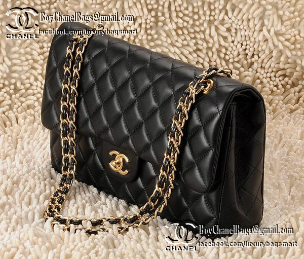 Chanel Classic Flap Bag CHA1113 Black Sheepskin Leather Chanel Classic Flap Bag CHA1113 Black Sheepskin Leather