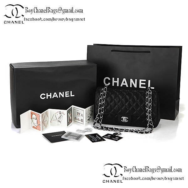 Chanel Classic Flap Bag Grain Leather CHA1113 Black Chanel Classic Flap Bag Grain Leather CHA1113 Black