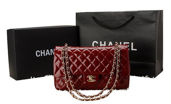 Chanel Classic Flap Bag Patent Leather CHA1113 Burgundy Chanel Classic Flap Bag Patent Leather CHA1113 Burgundy