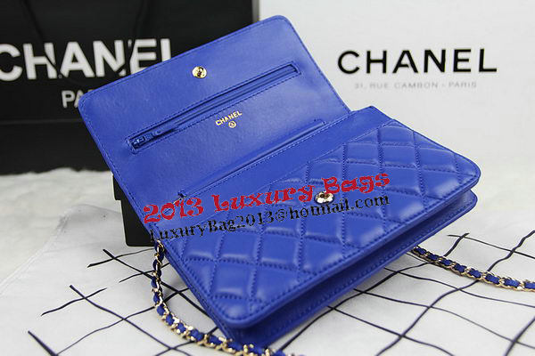 Chanel CHA33814 Blue Original Sheepskin Leather mini Flap Bag Gold Chanel CHA33814 Blue Original Sheepskin Leather mini Flap Bag Gold