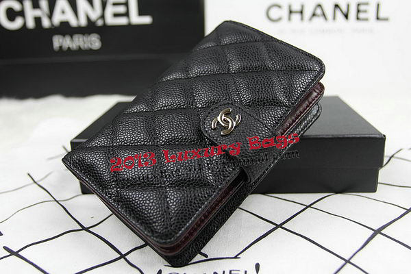 Chanel Matelasse Bi-Fold Wallet Original Cannage Pattern Leater CHA48667 Black Chanel Matelasse Bi-Fold Wallet Original Cannage Pattern Leater CHA48667 Black