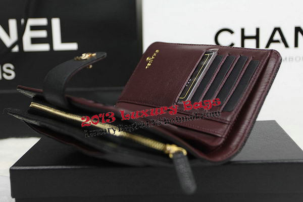 Chanel Matelasse Bi-Fold Wallet Original Cannage Pattern Leater CHA48667 Black Chanel Matelasse Bi-Fold Wallet Original Cannage Pattern Leater CHA48667 Black