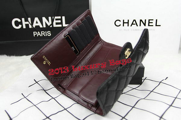 Chanel Tri-Fold Wallet Original Cannage Pattern Leather CHA31506 Black Chanel Tri-Fold Wallet Original Cannage Pattern Leather CHA31506 Black