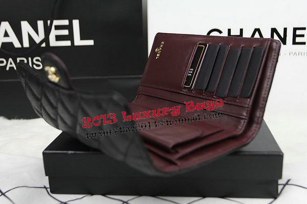 Chanel Tri-Fold Wallet Original Cannage Pattern Leather CHA31506 Black Chanel Tri-Fold Wallet Original Cannage Pattern Leather CHA31506 Black