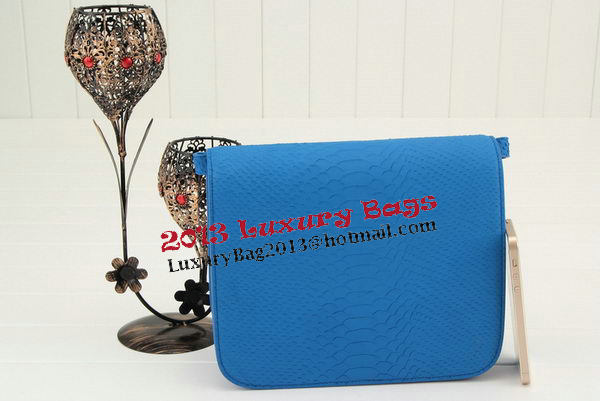 Celine Classic Box Small Flap Bag Smooth Leather 11042 Blue Celine Classic Box Small Flap Bag Smooth Leather 11042 Blue