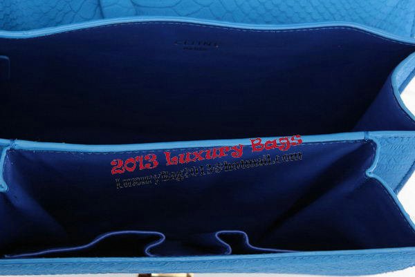 Celine Classic Box Small Flap Bag Smooth Leather 11042 Blue Celine Classic Box Small Flap Bag Smooth Leather 11042 Blue