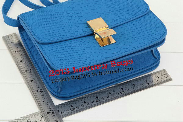 Celine Classic Box Small Flap Bag Smooth Leather 11042 Blue Celine Classic Box Small Flap Bag Smooth Leather 11042 Blue