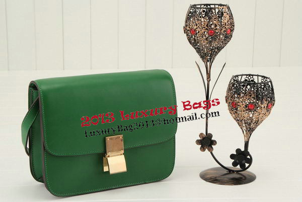 Celine Classic Box Small Flap Bag Smooth Leather 11042 Green Celine Classic Box Small Flap Bag Smooth Leather 11042 Green