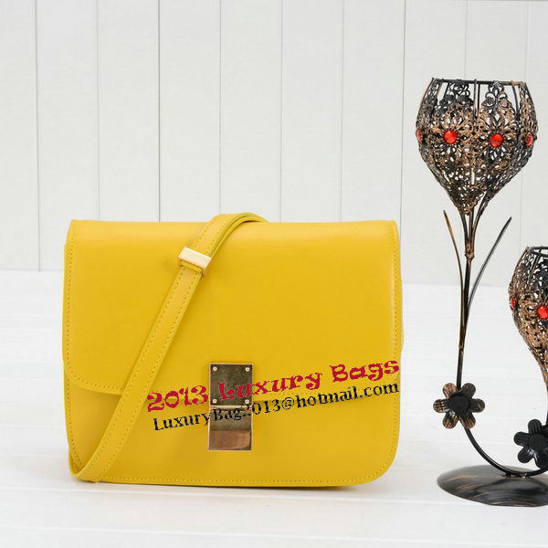 Celine Classic Box Small Flap Bag Smooth Leather 11042 Yellow Celine Classic Box Small Flap Bag Smooth Leather 11042 Yellow