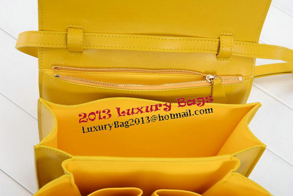 Celine Classic Box Small Flap Bag Smooth Leather 11042 Yellow Celine Classic Box Small Flap Bag Smooth Leather 11042 Yellow