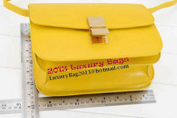 Celine Classic Box Small Flap Bag Smooth Leather 11042 Yellow Celine Classic Box Small Flap Bag Smooth Leather 11042 Yellow