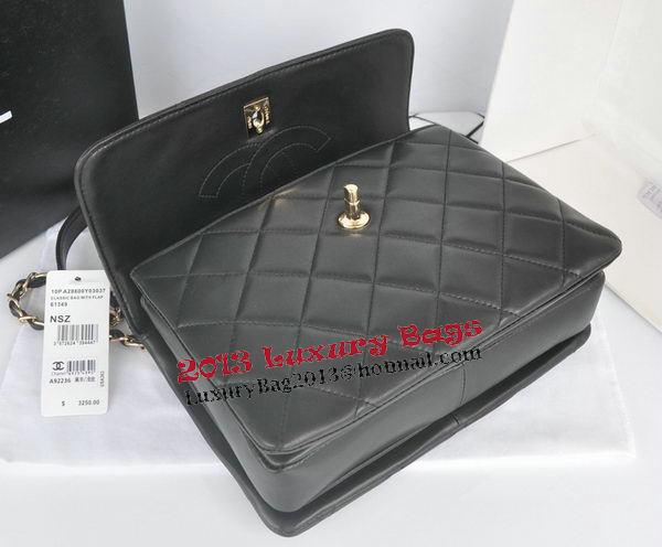 Chanel Classic Top Handle Bag Original Sheepskin Leather CHA92236 Black Chanel Classic Top Handle Bag Original Sheepskin Leather CHA92236 Black
