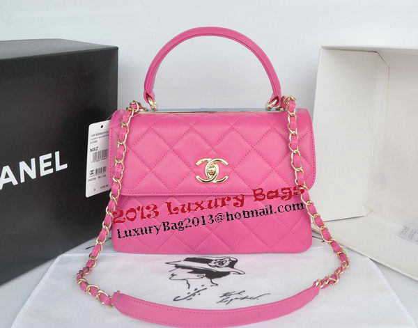 Chanel Classic Top Handle Bag Original Sheepskin Leather CHA92236 Rose Chanel Classic Top Handle Bag Original Sheepskin Leather CHA92236 Rose
