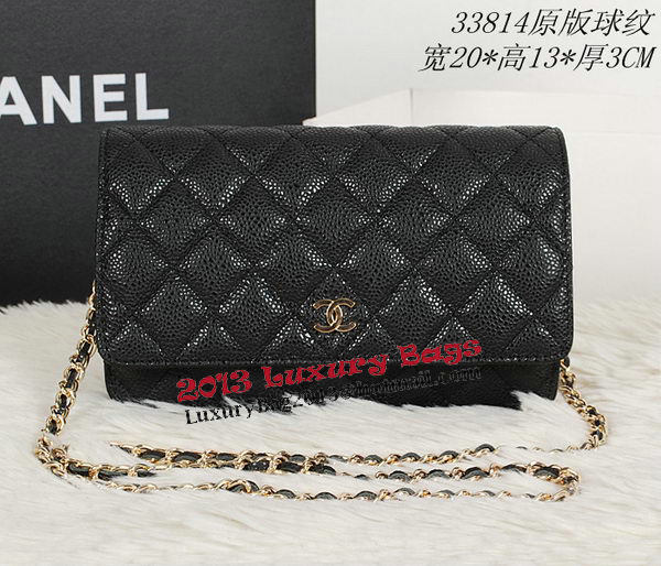 Chanel CHA33814 Original Cannage Leather mini Flap Bag Black