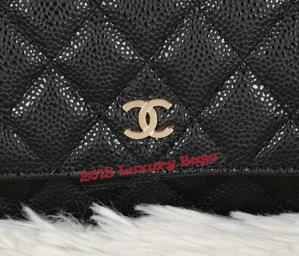 Chanel CHA33814 Original Cannage Leather mini Flap Bag Black
