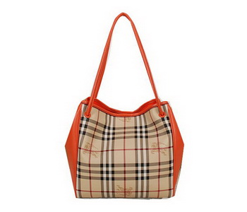 BurBerry Small Haymarket Check Tote Bag B5911 Orange BurBerry Small Haymarket Check Tote Bag B5911 Orange