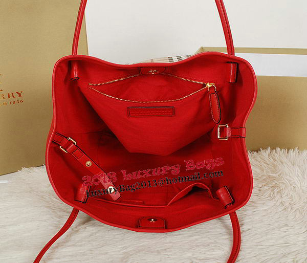 BurBerry Small Haymarket Check Tote Bag B5911 Red BurBerry Small Haymarket Check Tote Bag B5911 Red