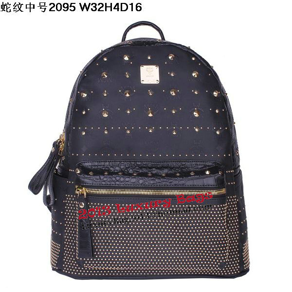 MCM Armour Medium Backpack Snake Leather MC2095 Black MCM Armour Medium Backpack Snake Leather MC2095 Black