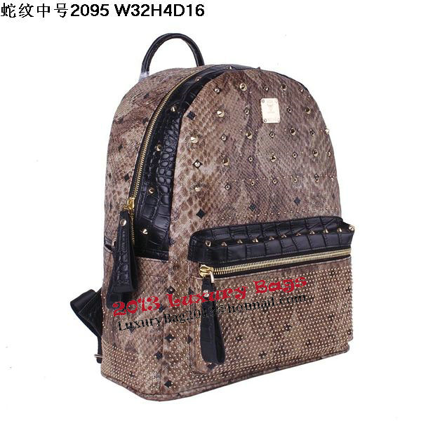 MCM Armour Medium Backpack Snake Leather MC2095 Brown MCM Armour Medium Backpack Snake Leather MC2095 Brown