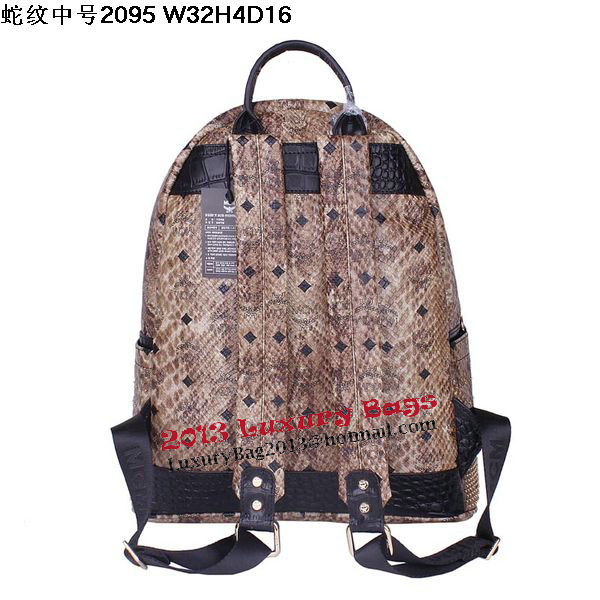 MCM Armour Medium Backpack Snake Leather MC2095 Brown MCM Armour Medium Backpack Snake Leather MC2095 Brown