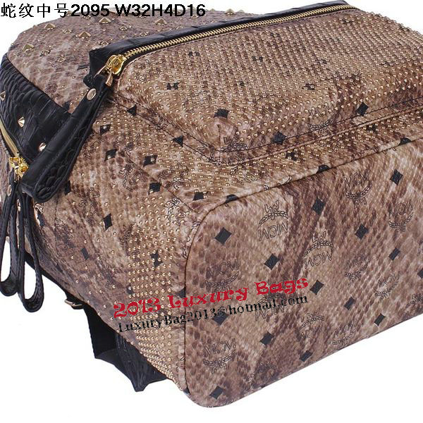 MCM Armour Medium Backpack Snake Leather MC2095 Brown MCM Armour Medium Backpack Snake Leather MC2095 Brown