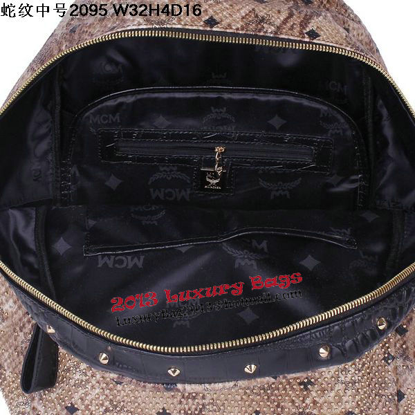 MCM Armour Medium Backpack Snake Leather MC2095 Brown MCM Armour Medium Backpack Snake Leather MC2095 Brown