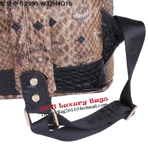 MCM Armour Medium Backpack Snake Leather MC2095 Brown MCM Armour Medium Backpack Snake Leather MC2095 Brown
