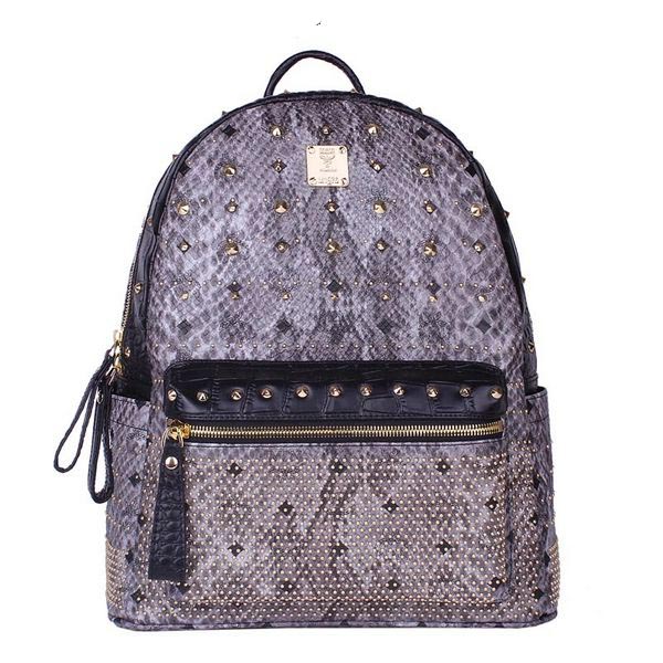 MCM Armour Medium Backpack Snake Leather MC2095 Grey MCM Armour Medium Backpack Snake Leather MC2095 Grey