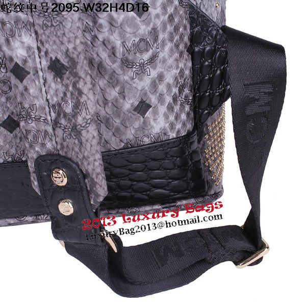 MCM Armour Medium Backpack Snake Leather MC2095 Grey MCM Armour Medium Backpack Snake Leather MC2095 Grey