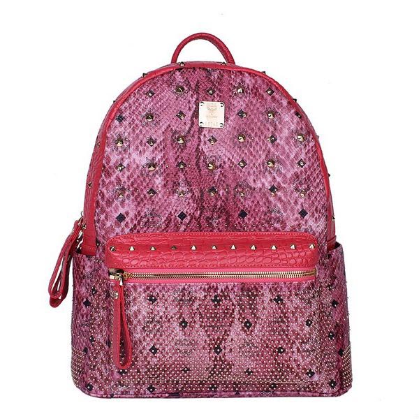 MCM Armour Medium Backpack Snake Leather MC2095 Rose MCM Armour Medium Backpack Snake Leather MC2095 Rose