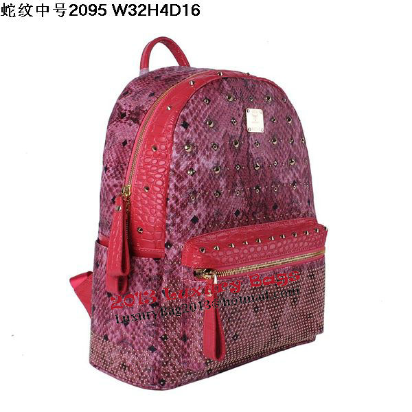 MCM Armour Medium Backpack Snake Leather MC2095 Rose MCM Armour Medium Backpack Snake Leather MC2095 Rose