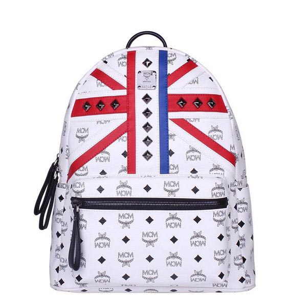 MCM Medium Flag of UK Backpack MC5173 White MCM Medium Flag of UK Backpack MC5173 White