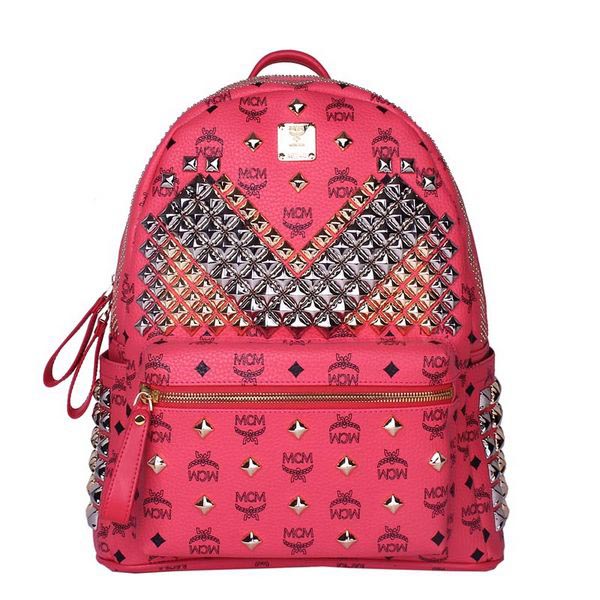 MCM Medium Stark Front Studs Backpack MC4237 Red MCM Medium Stark Front Studs Backpack MC4237 Red