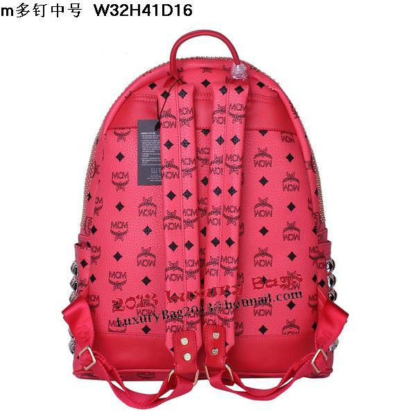 MCM Medium Stark Front Studs Backpack MC4237 Red MCM Medium Stark Front Studs Backpack MC4237 Red