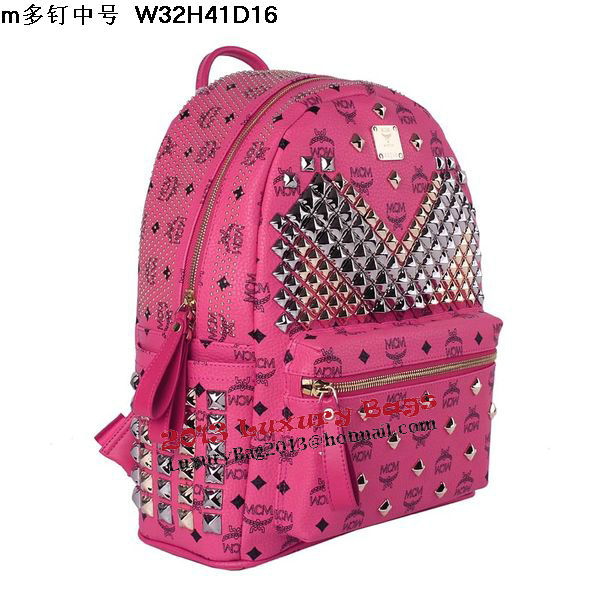 MCM Medium Stark Front Studs Backpack MC4237 Red MCM Medium Stark Front Studs Backpack MC4237 Red
