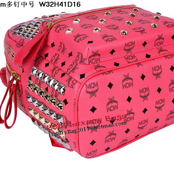 MCM Medium Stark Front Studs Backpack MC4237 Red MCM Medium Stark Front Studs Backpack MC4237 Red