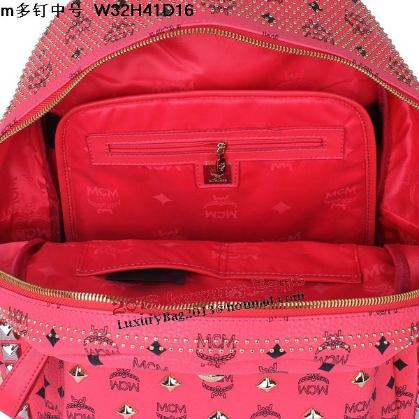 MCM Medium Stark Front Studs Backpack MC4237 Red MCM Medium Stark Front Studs Backpack MC4237 Red