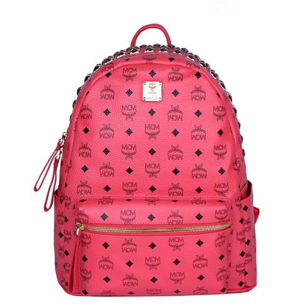 MCM Medium Top Studs Backpack MC4232 Red MCM Medium Top Studs Backpack MC4232 Red