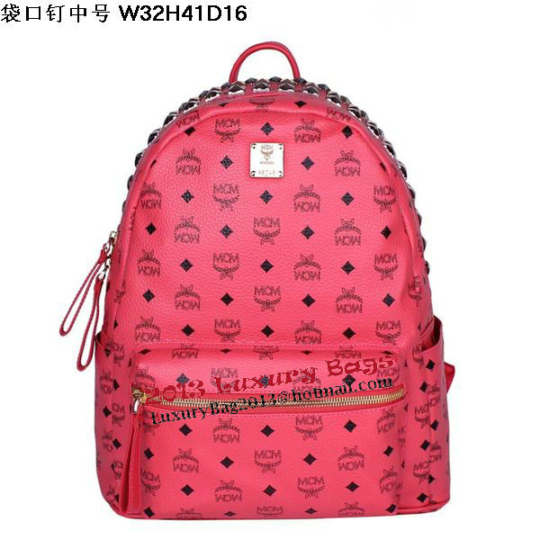 MCM Medium Top Studs Backpack MC4232 Red MCM Medium Top Studs Backpack MC4232 Red